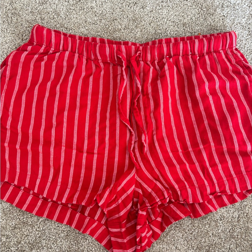 Auden red striped shorts